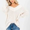 Sweaters * | Best Reviews Of Zenana Back In Town Cream Knit Sweater