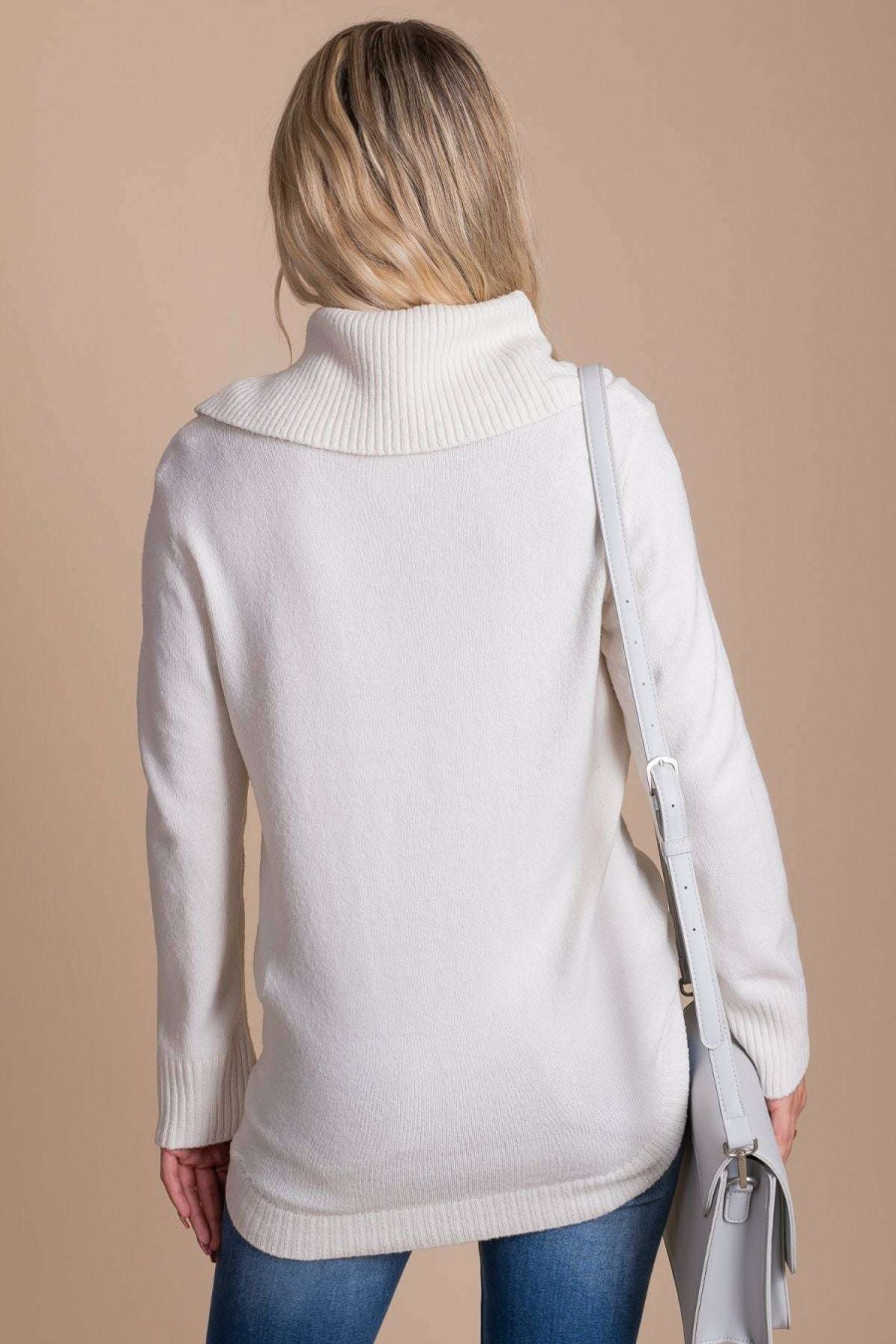 Sweaters * | Best Reviews Of Sob Clothing All Cozy Cowl Neck Sweater Off White