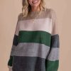 Sweaters * | Best Deal Listicle Lazy Days Striped Long Sleeve Pullover Gray