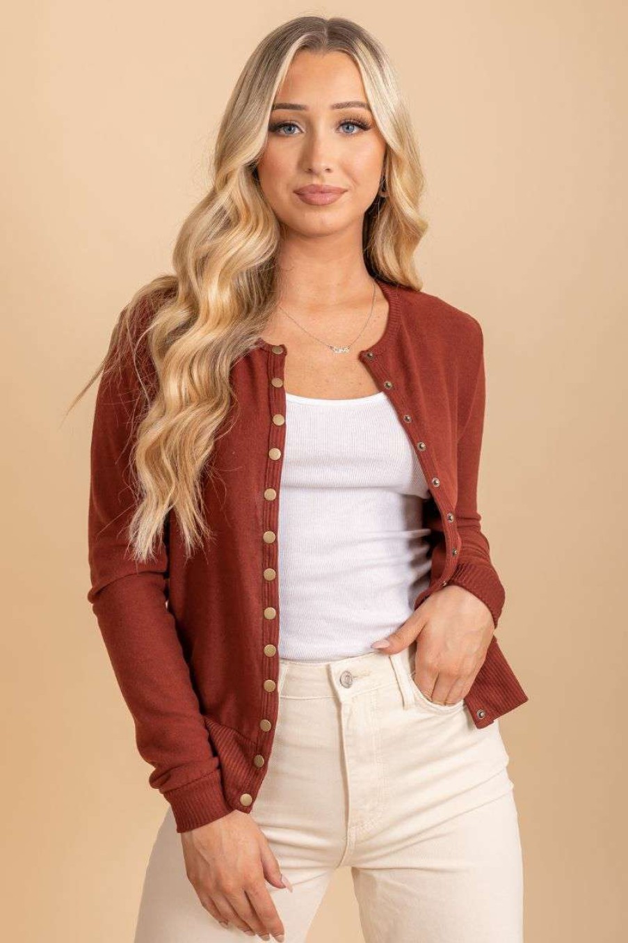 Cardigans * | Best Sale Bella Ella Jane Orders New Start Snap Button Cardigan