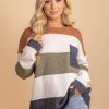 Sweaters * | Brand New Jodifl Cuddle Up Striped Knit Sweater Off White