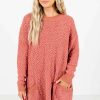 Sweaters * | Promo Bella Ella Boutique Look This Way Coral Sweater