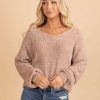 Sweaters * | Coupon Miracle This Is My Happy Place Distressed Knit Sweater Light Gray