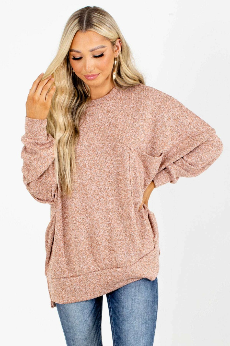 Sweaters * | Flash Sale Zenana She'S So Cute Pocket Sweater