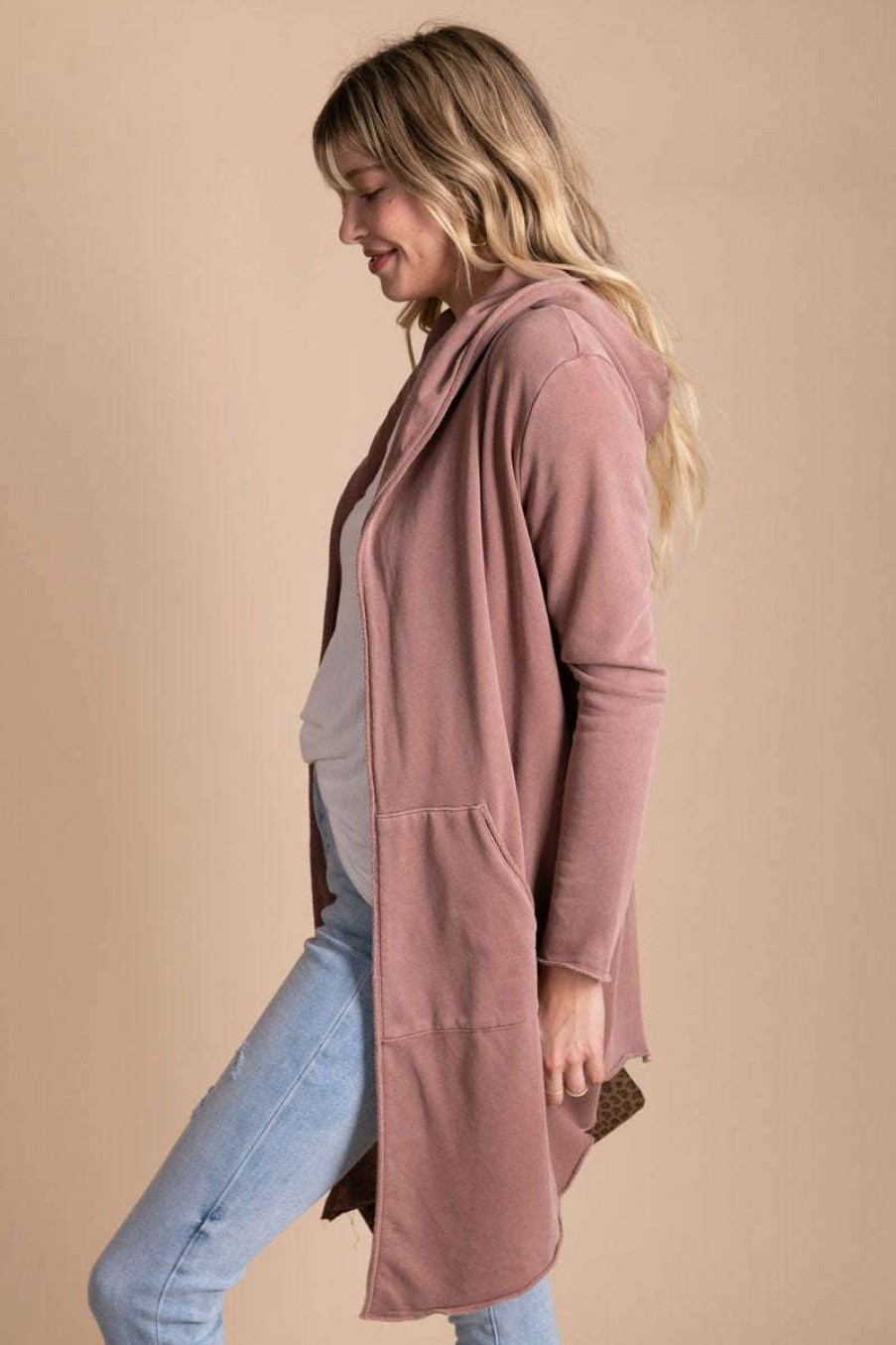 Cardigans * | Best Reviews Of Almost Nothing Hold My Hand Hooded Cardigan