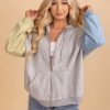 Jackets * | Deals Stylish Wholesale Be The Unique One Color Block Jacket Gray